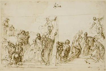 Deux esquisses de composition pour la peinture votive du Doge Pasquale Cicogna, Sala del Pregadi, Palazzo Ducale, Venise
