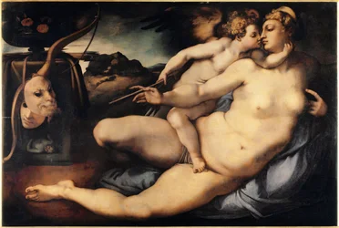 Vénus et Cupidon, 1532-1534, dimensions 128 x 197 cm, Florence, Galleria dell