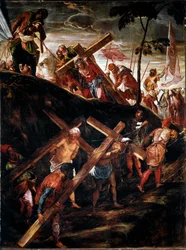 La Montée au Calvaire (Le Chemin de Croix). Peinture de Jacopo Robusti dit le Tintoret