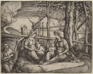 La Sainte Famille avec sainte Élisabeth et le petit saint Jean-Baptiste