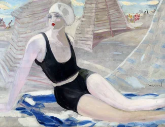 Baigneur en maillot de bain noir