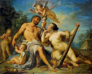 Hercule et Omphale. Hercule (Héraclès) est amoureux d