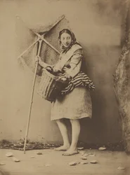 Une fille pêcheuse de crevettes, vers 1854