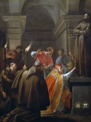 Le pape Nicolas V dans la tombe de Saint François d