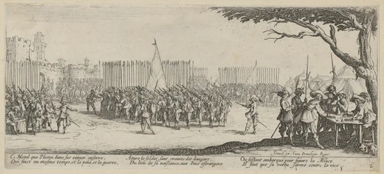 Enrôlement des troupes, planche 2 de la série «Misères de la guerre»