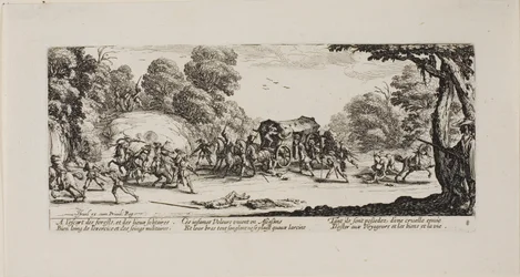 Attaque de la diligence, planche huit de Les Misères de la guerre