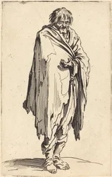 Mendiant à tête et pieds nus