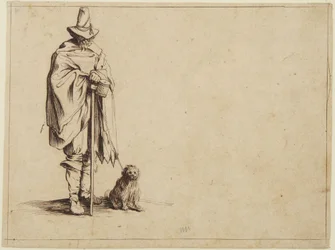Mendiant avec chien