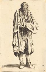 Mendiant avec un chapelet