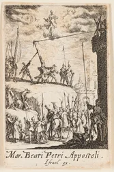 Martyre de saint Pierre, première planche des Martyres des Apôtres