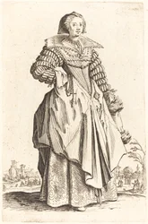 Femme noble avec grand col