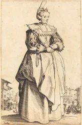 Noble femme avec un petit chapeau