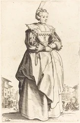 Noble femme avec un petit chapeau