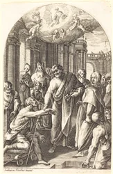Pierre et Jean guérissant le boiteux