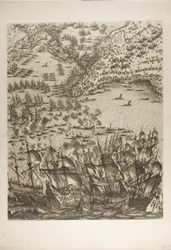 Planche cinq de La Siège de la Rochelle