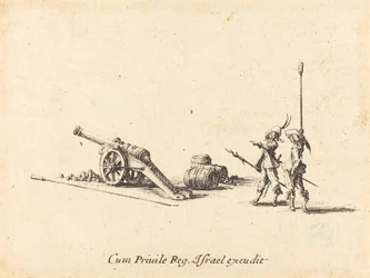 Préparation pour tirer le canon, 1634-1635