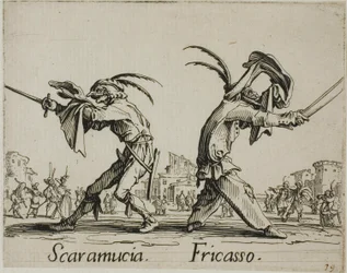 Scaramuccia - Fricasso, assiette 11 des Balli di Sfessania