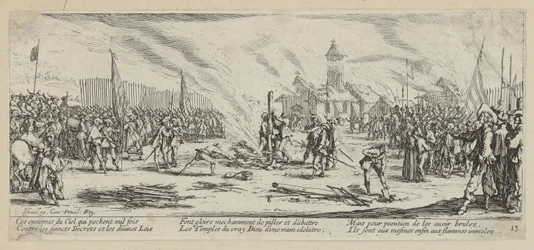 Le bûcher, planche 13 de la série « Les misères de la guerre »