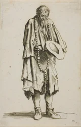 Le mendiant avec un chapelet, planche onze de Les mendiants