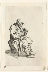 Les Mendiants : Mendiant assis et mangeant, vers 1623