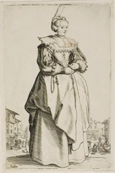 La Dame au petit bonnet relevé, plaque 1 de La Noblesse