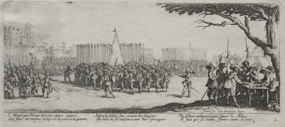 Les Grandes Misères de la guerre : Enrôlement des troupes