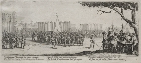 Les Grandes Misères de la guerre : Enrôlement des troupes, 1633