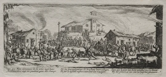 Les Grandes Misères de la Guerre : Pillage et Incendie d