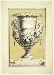 Vase monumental avec figures anthropomorphes