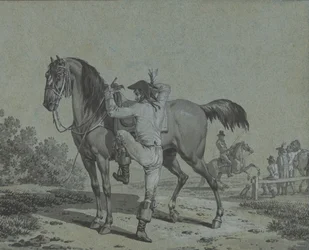 Homme montant à cheval
