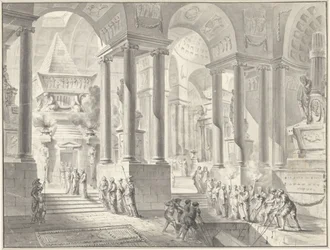 Funérailles dans un intérieur classiciste imaginaire