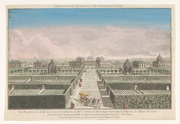 Vue sur le jardin de la maison de campagne de la comtesse de Bestoucheff près de Saint-Pétersbourg