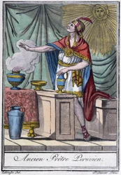 Ancien prêtre péruvien (inca) - dans "Encyclopédie des voyages" par J. Grasset-Saint-Sauveur, Paris