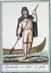 Groenlandais en habit de pêche
