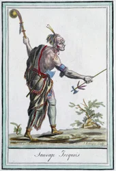 Sauvage iroquois - dans "Encyclopedia of travels" de Grasset St Sauveur, Paris