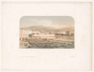 Vue sur le Jardin public et le Pont-Neuf à Nice