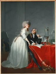 Antoine Laurent Lavoisier et sa femme, chimiste français exécuté pendant la Révolution française (huile sur toile)