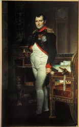 Portrait en pied de Napoléon Ier (1769-1821) dans son cabinet de travail aux Tuileries, 1812. Collection privée.