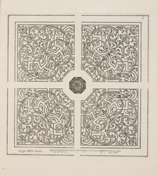 Conception de parterre, du Théâtre des Plans et Jardinages, pub.1652 (gravure)