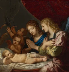 Anges adorant le Christ endormi