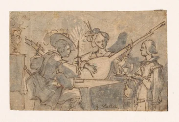Groupe de musiciens à la lumière des bougies