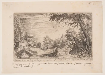 Paysage avec un cerf sur un pont, extrait de Paysages