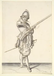 Soldat se préparant à tirer un caliver