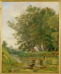 Praterlandschaft - Paysage dans les jardins du Prater, Vienne ... (peinture sur toile)