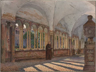 Vue du cloître de San Giovanni in Laterano, Rome