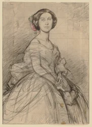 Jeune dame à mi-corps, visage de face