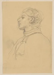 Jeune femme, vue légèrement d
