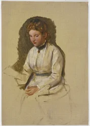 Jeune fille en blouse blanche