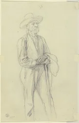 Paysan avec chapeau et canne