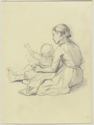 Jeune fille avec un enfant